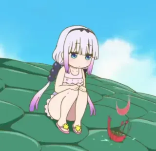 🍥 f6389811 Kanna Kamui Miss Kobayashi's Dragon Maid Anime, süß, Kanna, Kanna Kamui, Dragon Maid, Kawaii, Chibi telegram sticker