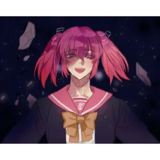 💜 72875557 Anime, Fille, Cheveux roses, Uniforme scolaire, Personnage, Manga telegram sticker