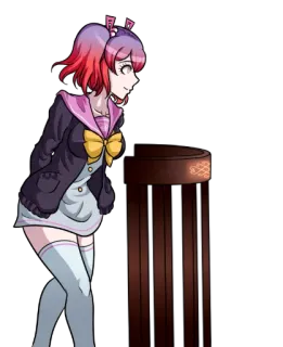 🧡 9c492191 Hiyoko Saionji Danganronpa animé, jeu, cheveux roses, fille, uniforme scolaire telegram sticker