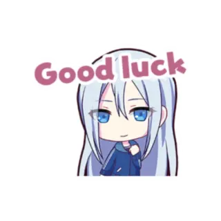 💙 22c1c97b Good luck Anime, Bonne chance, Chibi, Mignon, Manga whatsapp sticker
