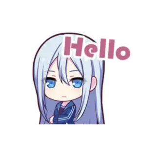 💙 b9723293 Hello Anime, Bonjour, Salutation, Chibi, Mignon whatsapp sticker