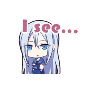 💙 c7965e74 I see... Animé, Chibi, Fille, Mignon, Je vois whatsapp sticker