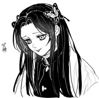 🌸 bcb078c4 Kanae Kocho Demon Slayer 女神 อนิเมะ, ดาบพิฆาตอสูร, คานาเอะ โคโจ, ผีเสื้อ, มังงะ, ตัวละคร, รอยยิ้ม, ภาพเหมือน telegram sticker