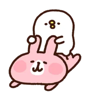 😊 aaecf666 imut, kelinci, hantu, kawaii, kartun, stiker, merah muda telegram sticker