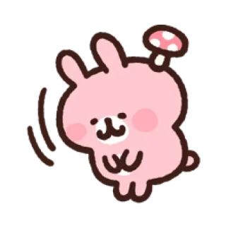 🙏 782f0d22 かわいい, ウサギ, きのこ, ピンク, 漫画, 動物 telegram sticker