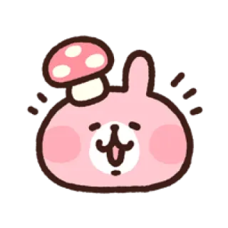 😝 d191b5f6 うさぎ, きのこ, ピンク, かわいい, 漫画, 動物, カワイイ telegram sticker