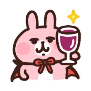🍷 dcc64d19 うさぎ, トースト, ワイン, アニメ, バニー, 動物, かわいい telegram sticker