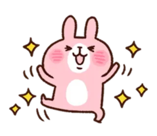 🐰 0a7b3773 토끼, 귀여운, 반짝이, 행복한, 귀엽다 telegram sticker