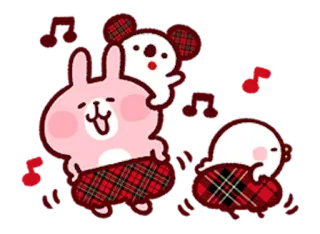 🐰 300a0029 토끼, 코알라, 동물, 귀여운, 만화, 체크무늬 telegram sticker