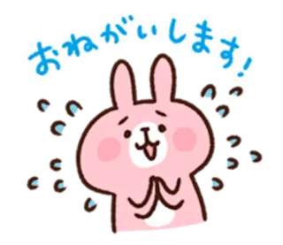 🐰 e1bfb75c おねがいします! 토끼, 부탁, 요청, 귀여운, 카와이, 동물, 바니 telegram sticker