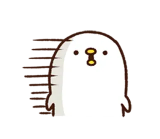 😨 6e48b370 可愛い, 鳥, 漫画, 動物, 白 telegram sticker