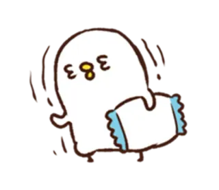 😪 4b5eeee7 幽霊, 漫画, かわいい, 面白い, 走る, トイレットペーパー telegram sticker