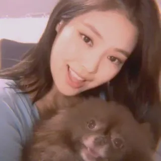 🌹 6e6e1fdd mujer, perro, mascota, selfie, retrato, lindo telegram sticker