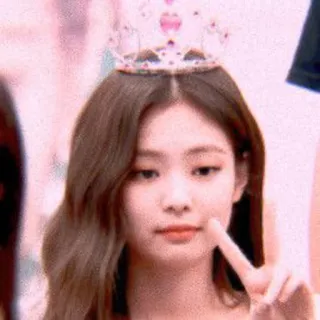 🌹 a867a837 mujer, signo de la paz, corona, retrato, asiática, kpop telegram sticker