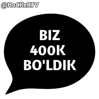 🎉 5ffd3395 BIZ 400K BO'LDIK telegram sticker