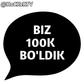 🎉 703cd220 BIZ 100K BO'LDIK telegram sticker