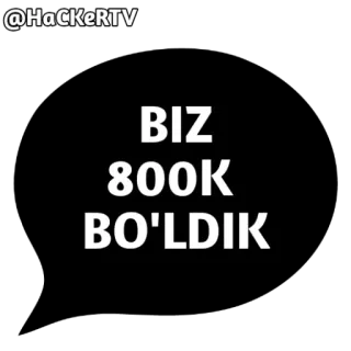 🎉 b951ecd0 BIZ 800K BO'LDIK текст, праздник, 800K telegram sticker