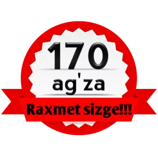 😌 f202bad2 170 ag'za
Raxmet sizge!!! gracias, celebración, miembros, Uzbekistán telegram sticker