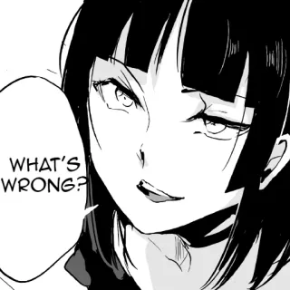 😏 135299c4 WHAT'S WRONG? anime, manga, girl, question whatsapp sticker