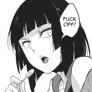😡 6126840a FUCK OFF! anime, girl, offensive, swear word whatsapp sticker