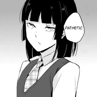 😒 733bdcbb PATHETIC anime, pathetic, manga, character, girl whatsapp sticker