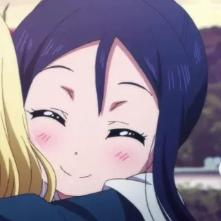 ☺️ b0516c31 Anime, Cô gái, Hoạt hình, Ôm, Tình bạn, Mỉm cười telegram sticker