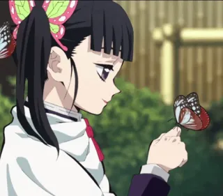 🌸 b17b3ad7 Kanao Tsuyuri Demon Slayer Anime, Kanao Tsuyuri, Demon Slayer, Schmetterling, Süß, Mädchen telegram sticker