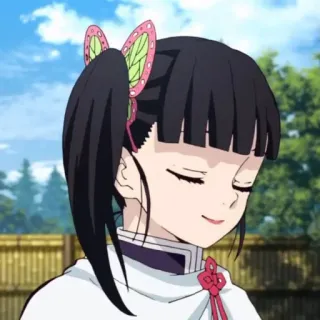 🩰 23db03ad Kanao Tsuyuri Demon Slayer Kanao Tsuyuri, Anime, Demon Slayer, Manga, Papillon, Ornement de cheveux, Personnage telegram sticker