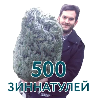 😁 50e3a163 500 ЗИННАТУЛЕЙ homem, árvore de natal, feriado, inverno, russo, texto telegram sticker