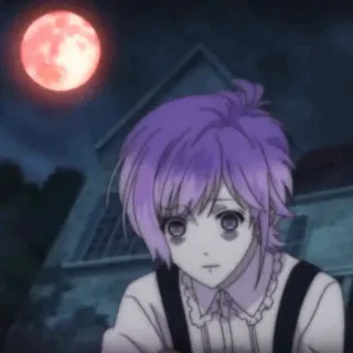 🥢 57d8cea2 anime, capelli viola, luna, notte, manga, triste telegram sticker