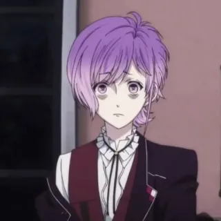 🥢 5e6eab0d anime, capelli viola, cartone animato, manga, triste, ragazzo telegram sticker