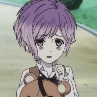 🥢 d5a5f6a6 Anime, Ragazzo, Carino, Triste, Capelli viola, Bambino, Cartone animato telegram sticker