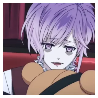 🏩 2828804b Laito Sakamaki Diabolik Lovers 动漫, 紫色头发, 吸血鬼, Diabolik Lovers, 逆卷礼人, 泰迪熊 telegram sticker