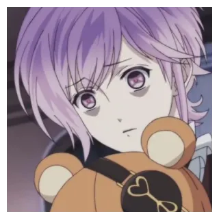 🍼 f1a1a927 Kanato Sakamaki Diabolik Lovers 动漫, 魔鬼恋人, 逆卷奏人, 泰迪熊, 紫色头发 telegram sticker