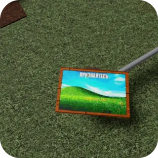 🖼 42a73962 ПРИЗНАЙТЕСЬ поле, небо, пейзаж, трава, знак, Roblox telegram sticker