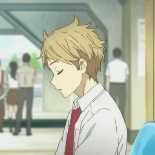 ✨ 0cbfe223 Anime, Manga, Ragazzo, Cravatta, Profilo, Biondo, Uniforme, Giapponese telegram sticker