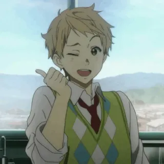 🍺 15fc52b3 anime, carino, ragazzo, occhiolino, amichevole, cartone animato telegram sticker