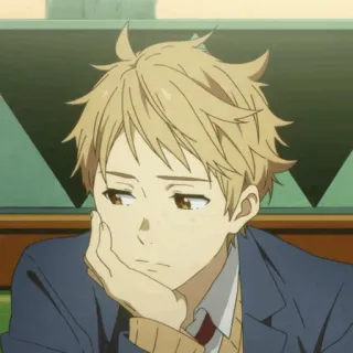 🍨 199c7178 Anime, Ragazzo, Pensando, Pensieroso, Triste, Personaggio, Cartone animato, Maschio telegram sticker