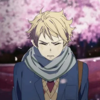 ✨ 29fe7722 Anime, Ragazzo, Sciarpa, Ritratto, Emozionale, Personaggio, Illustrazione telegram sticker