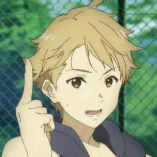 🍺 54a9f4dc Anime, Personaggio, Maschio, Capelli biondi, Dito puntato telegram sticker