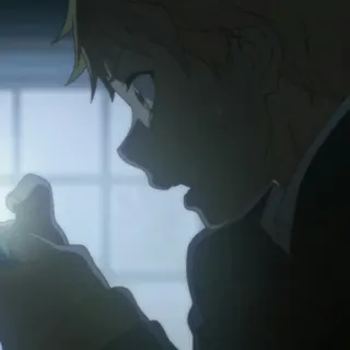 🌩 596511eb Anime, Ragazzo, Triste, Emotivo, Ritratto telegram sticker