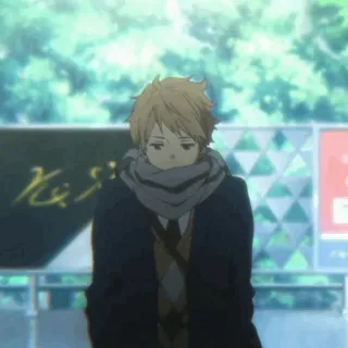 ✨ 6e573210 Anime, Ragazzo, Sciarpa, Inverno, Triste, Manga, Adolescente telegram sticker