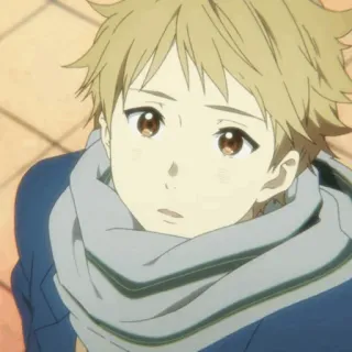 🍨 9990389f Anime, Ragazzo, Sciarpa, Inverno, Carino, Capelli Biondi telegram sticker