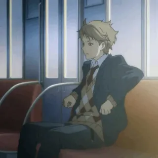 ⚡️ b20be69c Anime, Ragazzo, Seduto, Treno, Uniforme, Uniforme scolastica telegram sticker