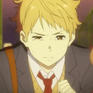 ✨ b2127b18 Ragazzo anime, Uniforme scolastica, Capelli arancioni, Cravatta, Personaggio, Serio telegram sticker