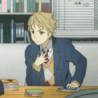 🌩 cd4ca65f Anime, Ragazzo, Studente, Uniforme, Aula telegram sticker