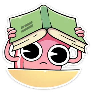 ☹️ 611b2dc0 книга, чтение, мультфильм, наклейка, образование, ботаник telegram sticker