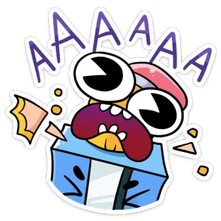 😵 042008ee AAAAA Cartoon, Expressie, Schok, Angst, Schreeuw, Nood telegram sticker