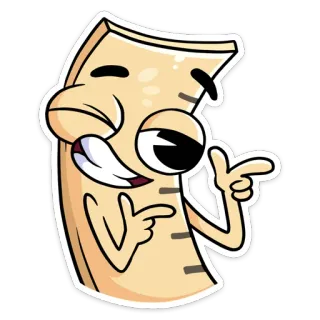 😉 5511c743 Cartoon, Liniaal, Grappig, Personage, Onderwijs, School telegram sticker
