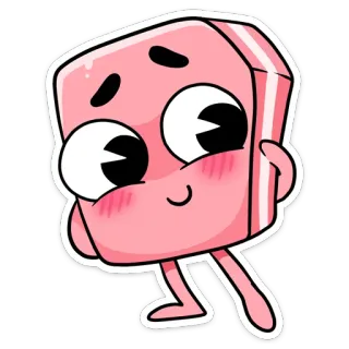 ☺️ 571b4006 Gum, Cartoon, Kawaii, Leuk, Stationery, Tekening, Roze telegram sticker